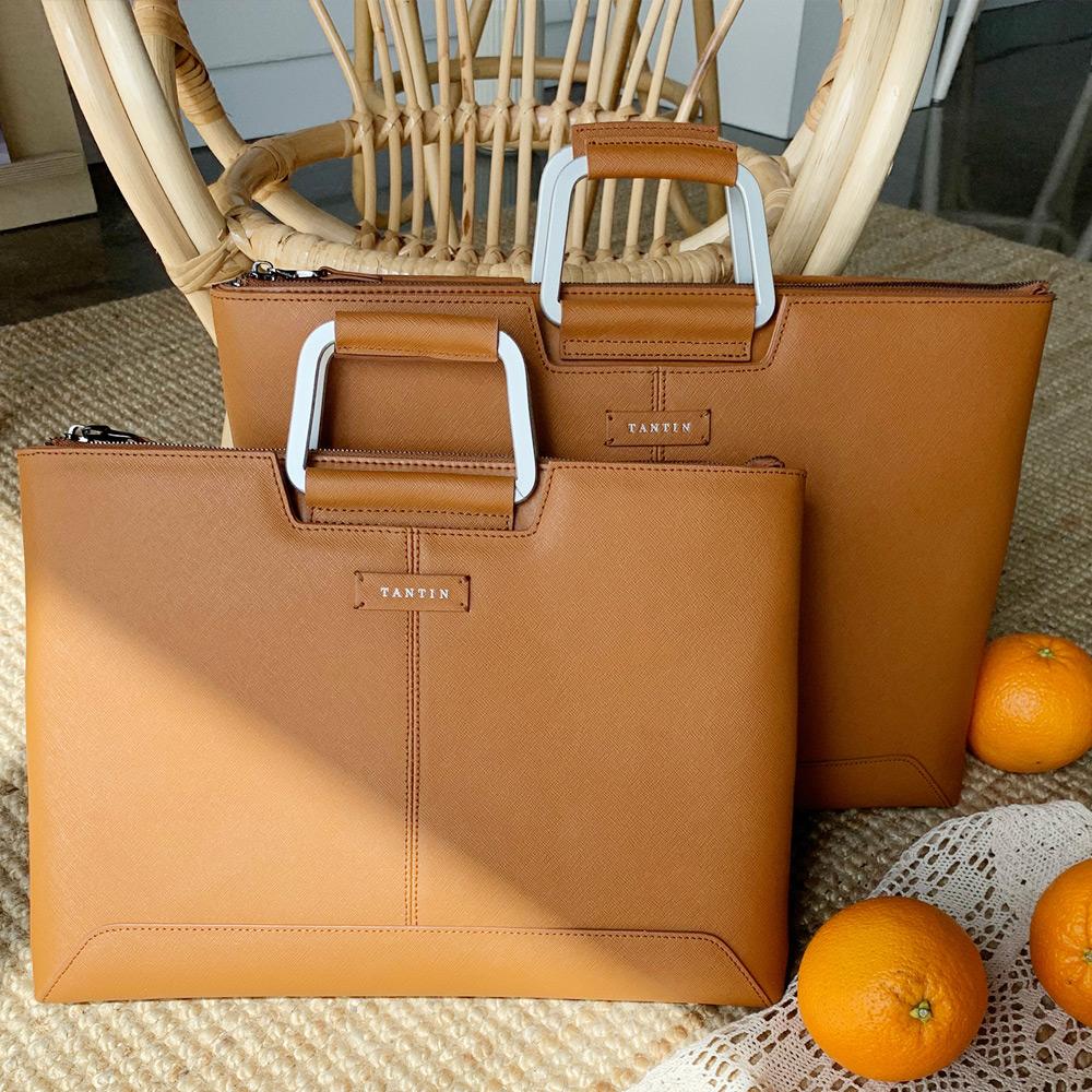 Tantin Taylor Men'S Leather Briefcase T11003 Tan / Medium
