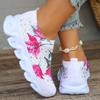 Women's Print Flower Platform Sneakers Crystal Lightweight Running Shoes for Women Breathable Knitting Sports Shoes Woman 2025