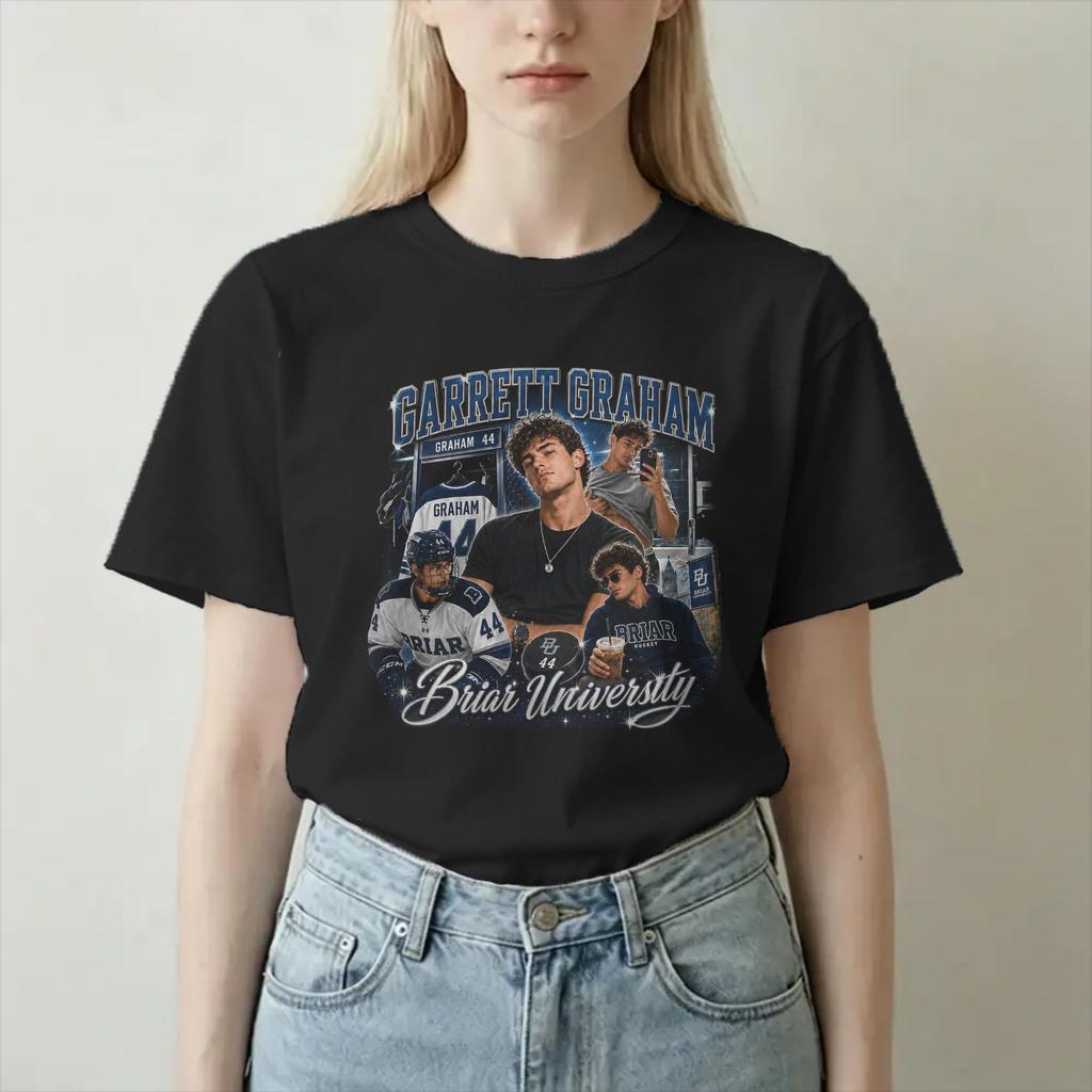 Off Campus Garrett Grahams Briar University Eishockey T-Shirt für Unisex WoUnisex Neuheit Reines Baumwoll-T-Shirt Rundhals-T-Shirt Kleidung