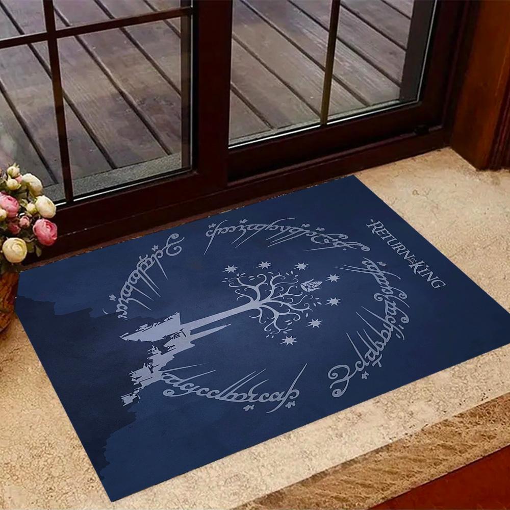 Lord Rings Symbol Carpet Suitable for Outdoor Foyer Living Rooms Entryway Antislip Carpet Anime Office Decor Spiritual Gift