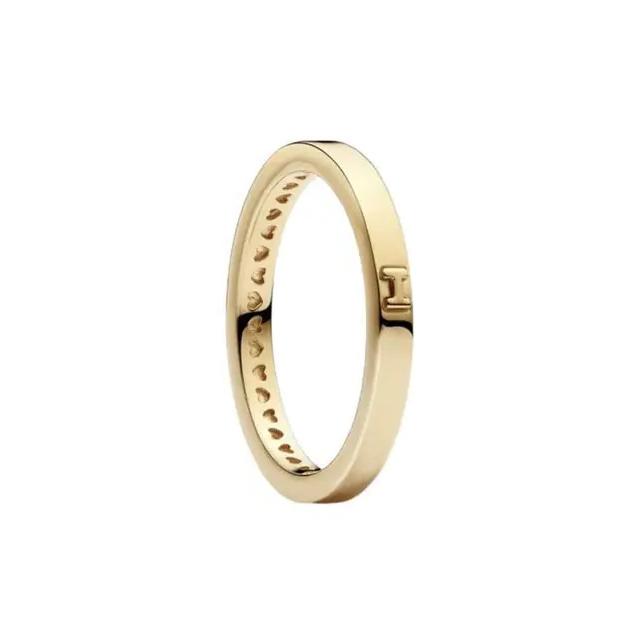 925 Sterling Silver Gilding Rings Gold Color Sparking Popular LOVE Wedding Ring Certified Women Engagement Jewelry Anniversary