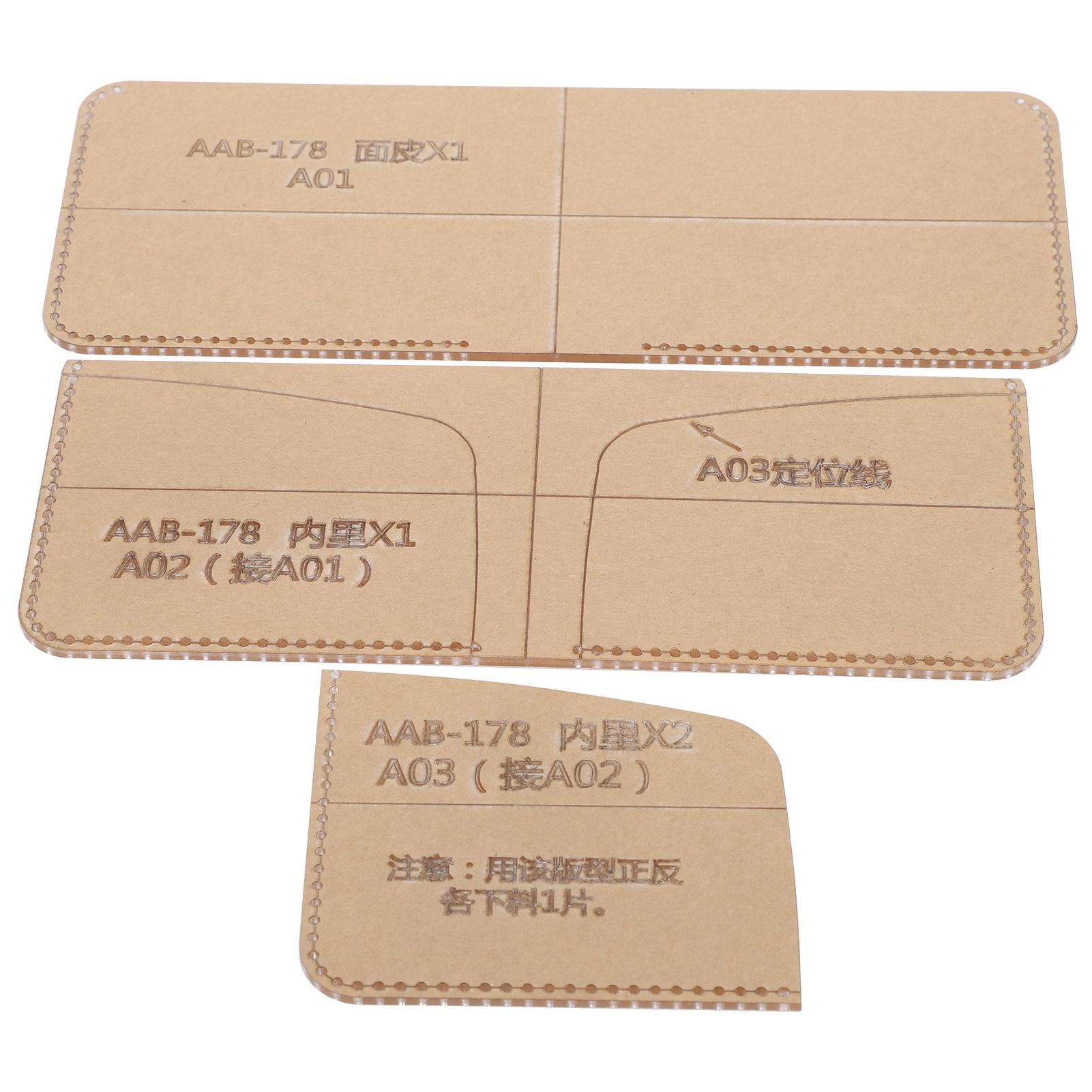 

Короткий кошелек Акриловый шаблон Кошелек DIY Выкройка Трафарет Ручная работа Кожаное ремесло Инструмент