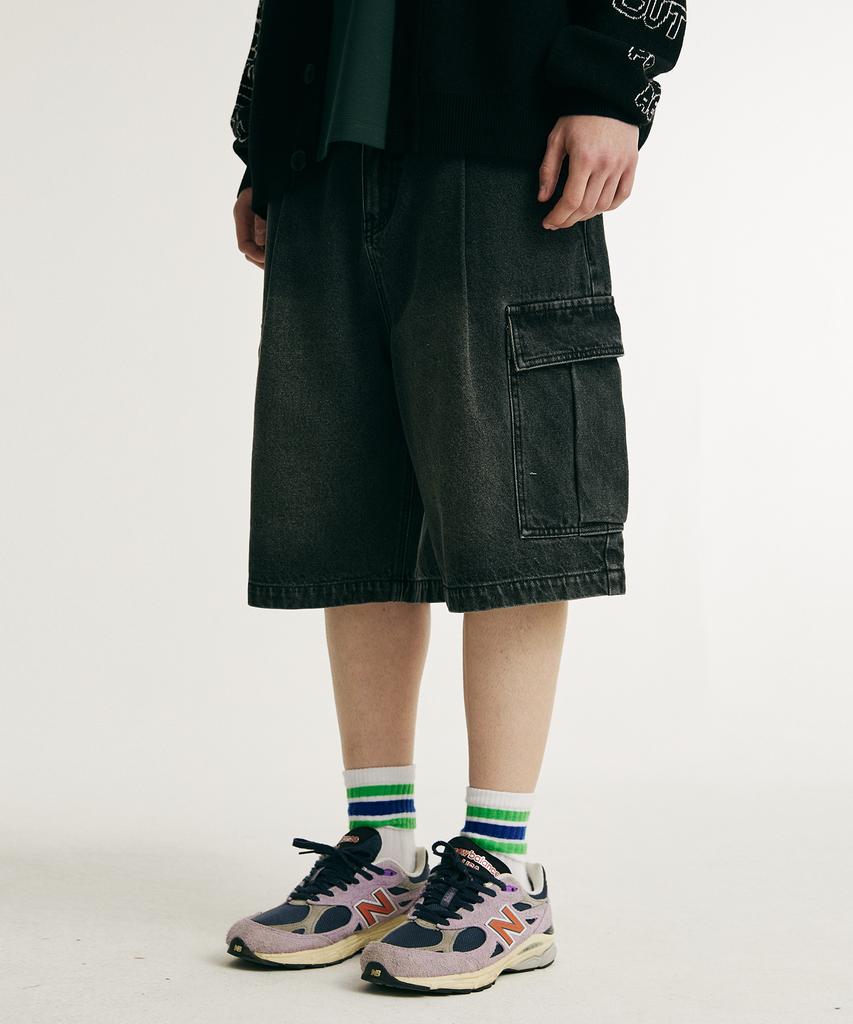 RAYFIKERS Cargo Bermuda Denim Shorts Black (Mp2Du348-076)
