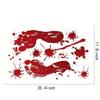 Gyser Halloween Dekoration Vægklistermærker Blodig Fingeraftryk Blodig Håndaftryk Fod 3D Tapet Vandtæt Gulv Dør Dekoration