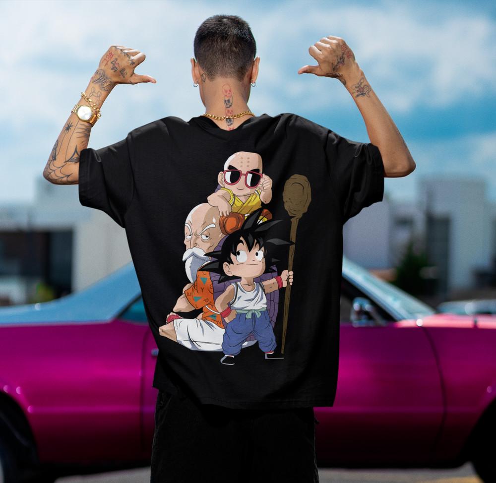 

Retro Dragon Ball Manga Roshi Son Goku Kid Kind Herren Bio T-Shirt 3XL
