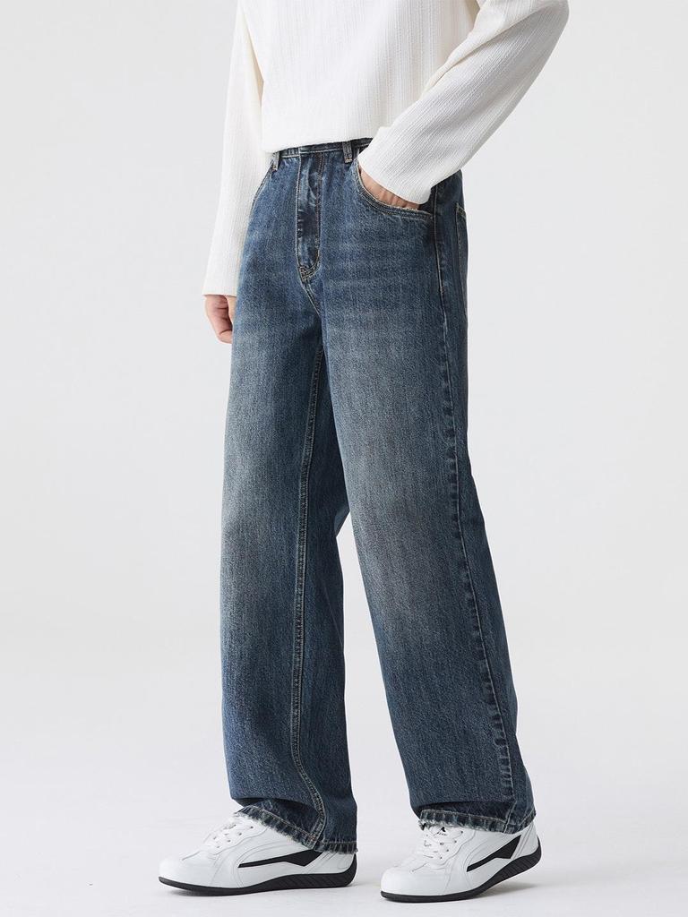 Men's American Retro Loose Straight-Leg Jeans - 2025 Autumn Wide-Leg Casual Trend
