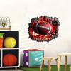3D Football Wall Decal Rugby Break Through Wall Stickers Peel And Stick For Man Cave Teen Kids Boys Bedroom Playroom Game Rooms Decor Sport Wall