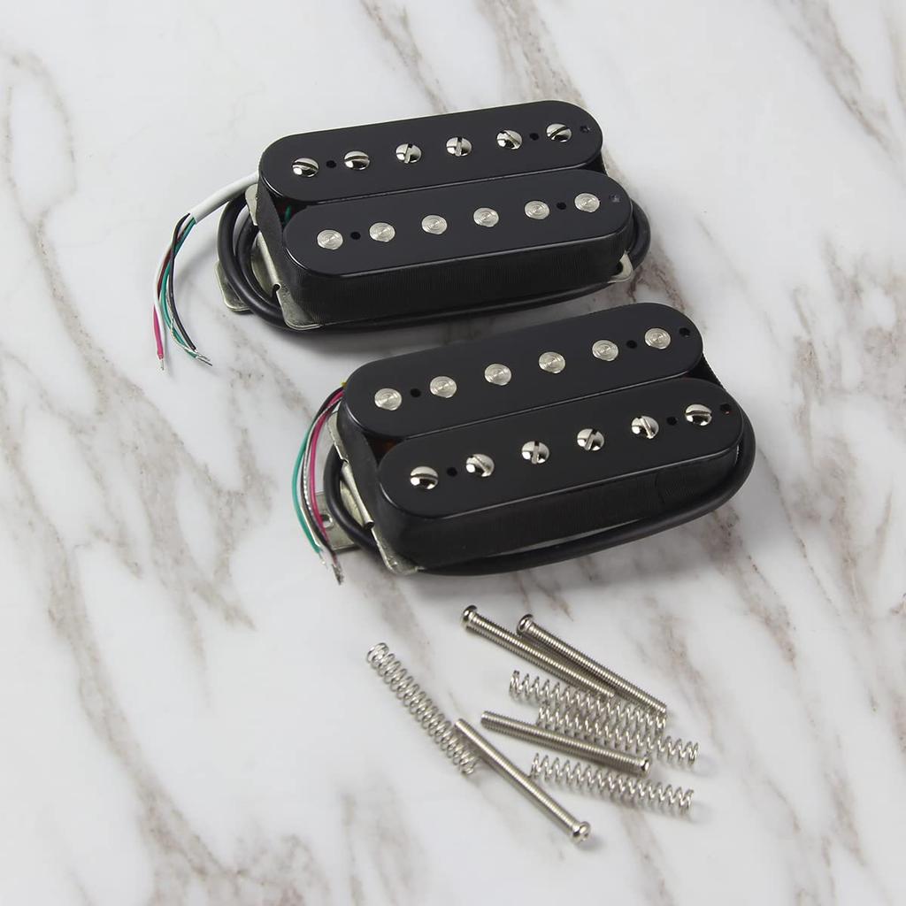 FLEOR Alnico 2 Humbucker Snímače HBA2 Snímač Humbucker na Krk a Kobylku pro Elektrickou Kytaru, Černý