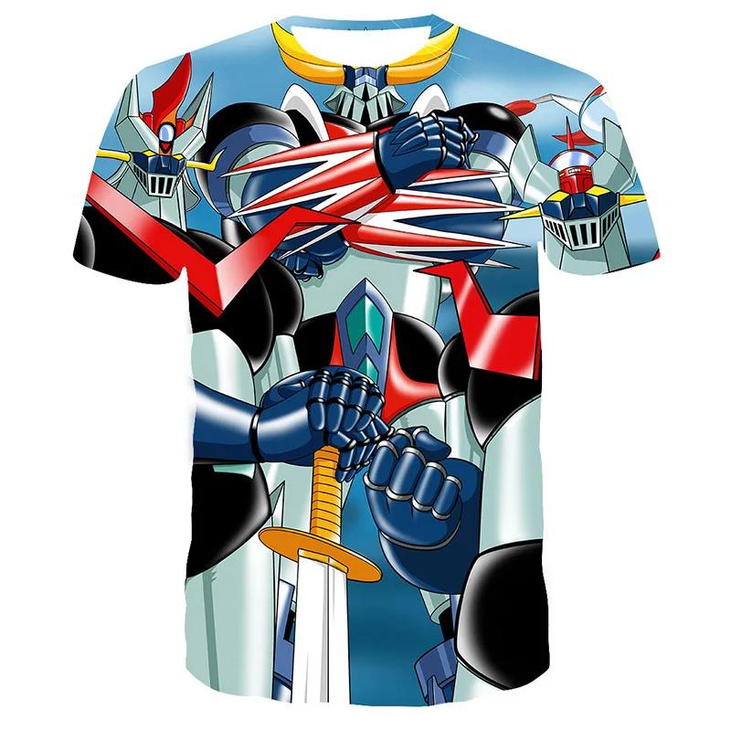Mazinger Anime Robot 3D Print T-Shirts Men's Short Sleeve O-Neck Casual T Shirt Oversized Street Tees Harajuku Man Tops Clothing
