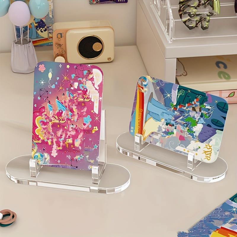5pcs Clear Acrylic Mini Card Holders Elegant Stand Display Racks for CDs, Music Albums, and Collectibles Ideal for Home, Kitchen, and Record Store
