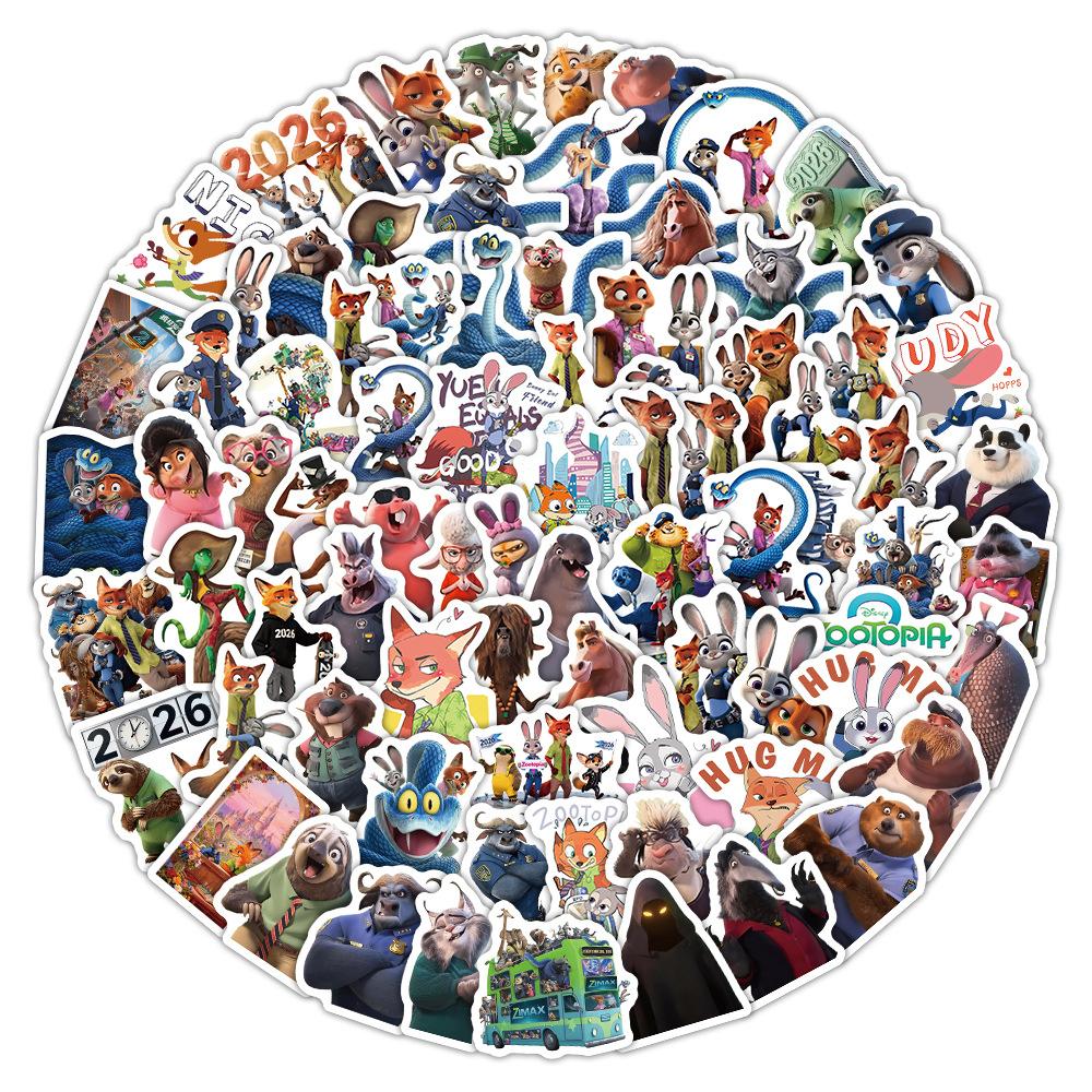 103PCS Disney's Zootopia 2 Stickers Decoration DIY Phone Notebook Suitcase Laptop Fridge Graffiti Cartoon Sticker