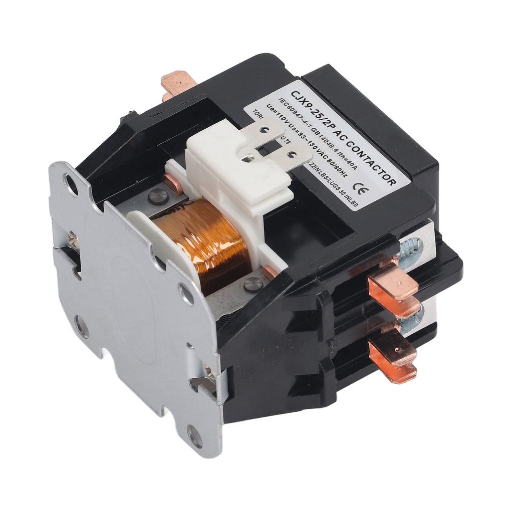 AC Contactor 25A Silver Alloy Contact Flame Retardant Air Conditioner HVAC Condenser Compressor Contactor 110V