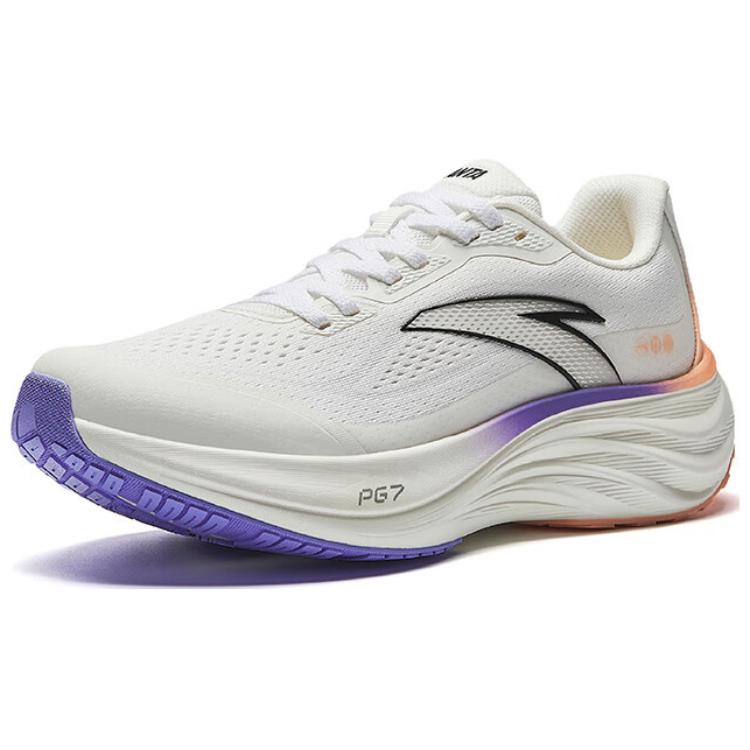 ANTA Chuang 5.0 Women Professional Cushioning Running Shoes Ivory White Purple Pink 122515508-5