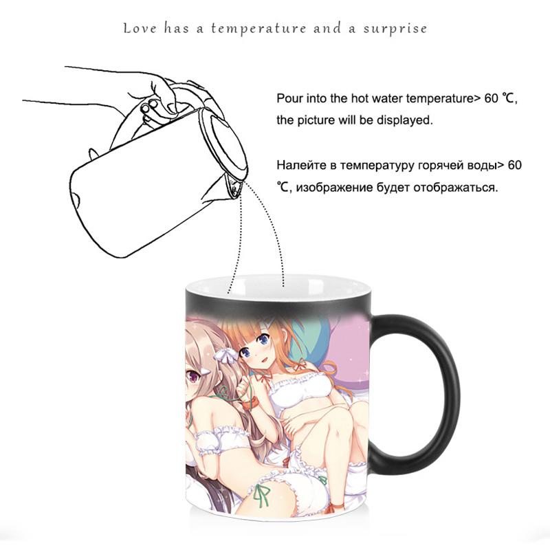 350ml 5 Bra Beauties Color Chang Mug BSKT-055 Ceramic Mugs Coffee Cups Personalized Gifts Drinkware Thermosensitive Cup Custom