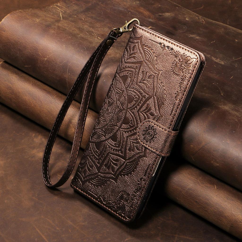 Flip Wallet Case For Samsung Galaxy A33 A53 A73 A22 A32 A52 A72 A42 A17 A16 A15 A14 A13 A12 4G 5G Leather Cover Mandala Embossed