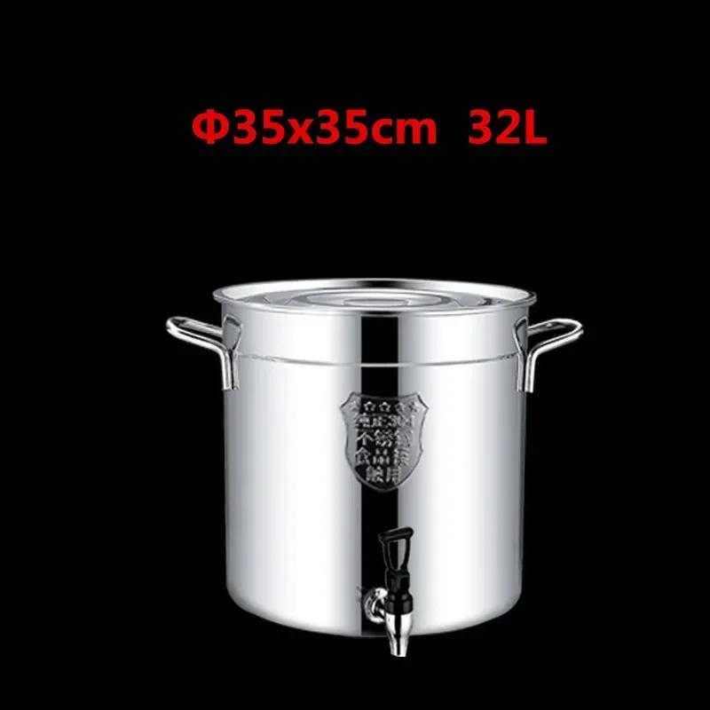 304 Edelstahl Topf Wasserhahn Spender Groß Große Kapazität Wasserspeicher Eimer Fass Suppentopf mit Deckel Suppentopf Kochgeschirr