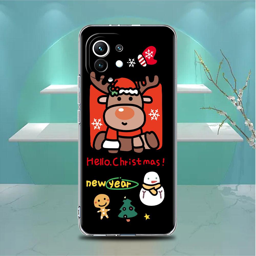 Schneemann Weihnachten Niedliche Klare Hülle Für Xiaomi Mi Poco X3 NFC M3 Pro F3 F1 11 Lite 12 Note 10 11T 9T Transparente Telefonabdeckung