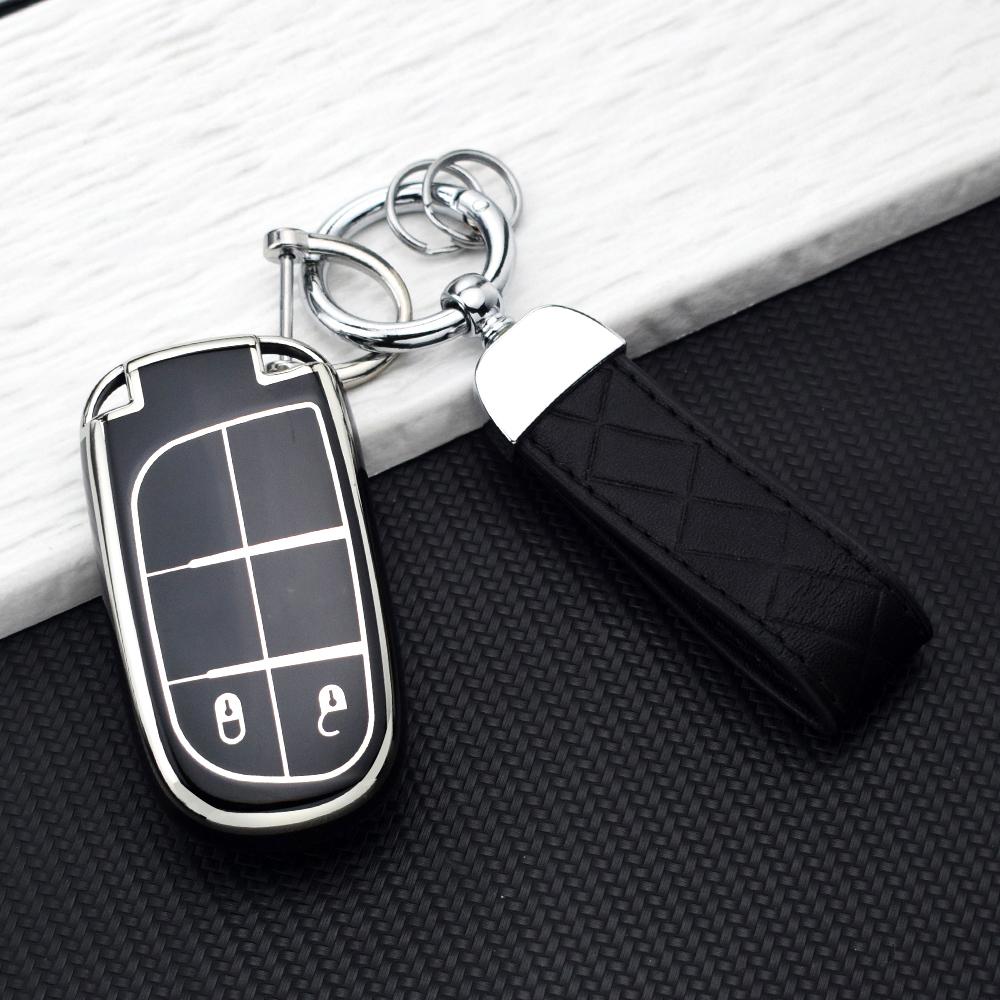 2/3/5 Buttons Tpu Car Key Case For Jeep Grand Cherokee Renegade For Dodge Ram Charger Challenger Journey Durango Fiat Key Cover