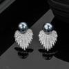 Gray Pearl Zircon Skirt Earrings – Retro Light Luxury, Fashionable and Unique Design