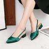 Pantofi cu toc slingback pentru femei, cu vârf ascuțit închis, pantofi cu toc gros jos, pantofi cu toc bloc de vară, pantofi de zi cu zi, pantofi pentru birou, nuntă, petrecere, sandale de vară cu toc bloc