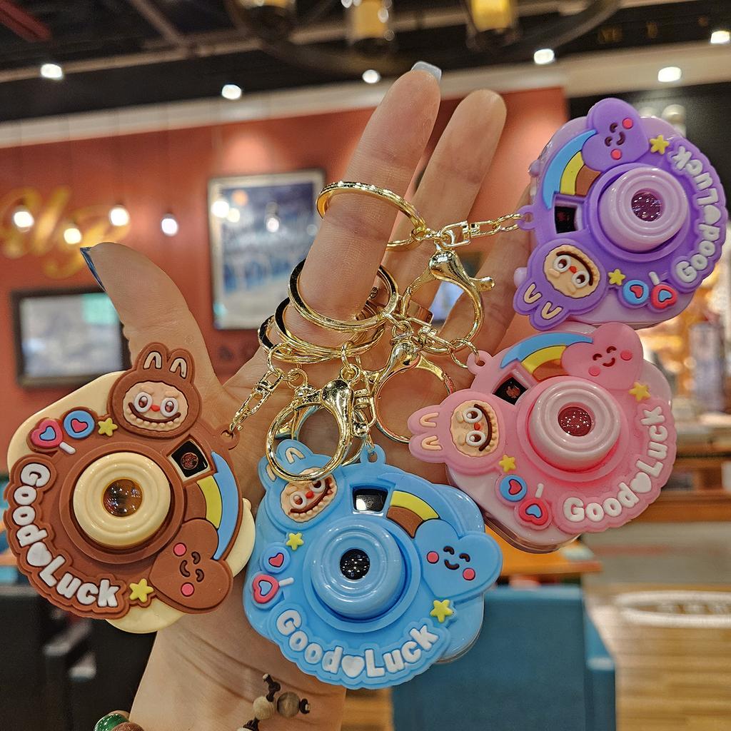 Niedliche Mini-Projektionskamera Cartoon Leuchtendes Projektionslicht Damenhandtasche Schlüsselanhänger Anhänger