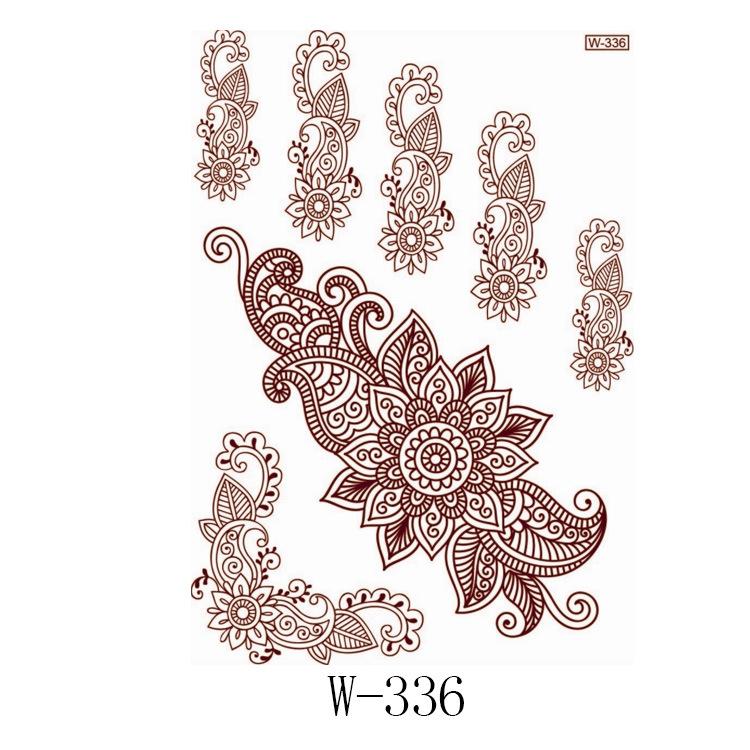 Lace Tattoo Sticker Vermilion Geometric Pattern Party Waterproof Henna Tattoo