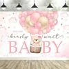 Oh Baby! Boy & Girl Baby Shower Backdrop – Blue Pink Elephant Bear Theme, Banner Decorations & Supplies Props-Tapestry