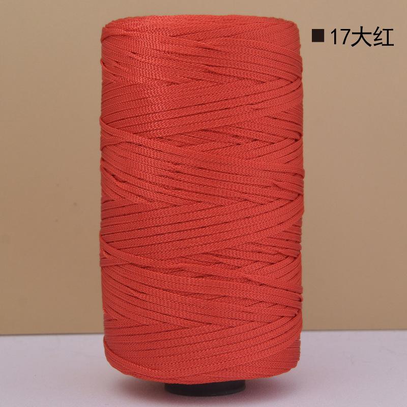 Mercerized Cotton Linen Light Body Ice Silk Flat Belt Wool Hand-Woven Crocheted Diy Hook Bag Hat Seat Cushion Hollow Thread