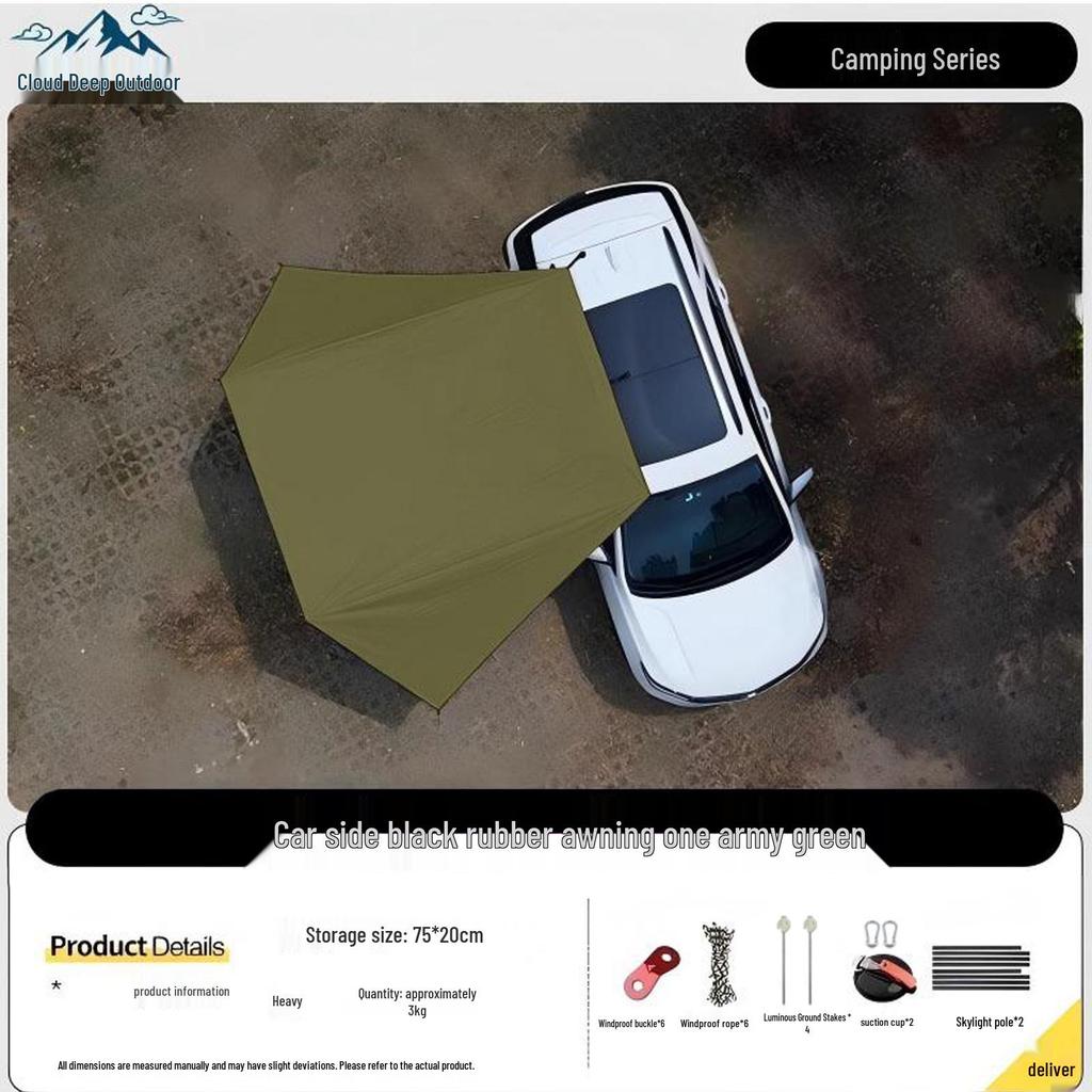 SUV Sunshade Awning: Suction Cup Tent for Self-Driving Tours & Camping