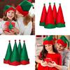 Stylish Red and Green Christmas Hat Santa Claus Elf Hat Pointed Hat for Cosplay