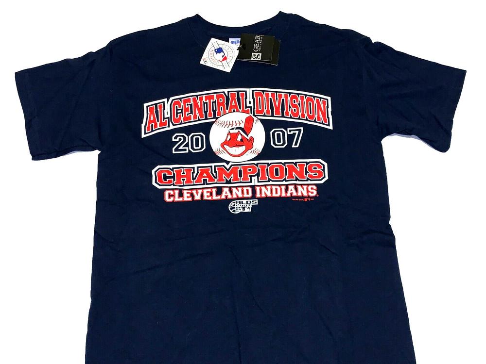 Rare! 2007 Cleveland Indians AL Central Champions Baseball T-Shirt New! NWT MED Unisex T-Shirt