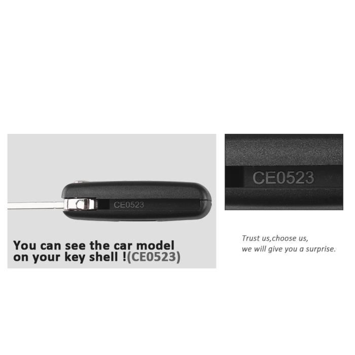 ENERGY01 - VA2 - CE0523 - Coque Clé Citroen C2 C3 C4 C5 C6 C8 3 Boutons - clé sans rainure - Pile sur Circuit imprimé