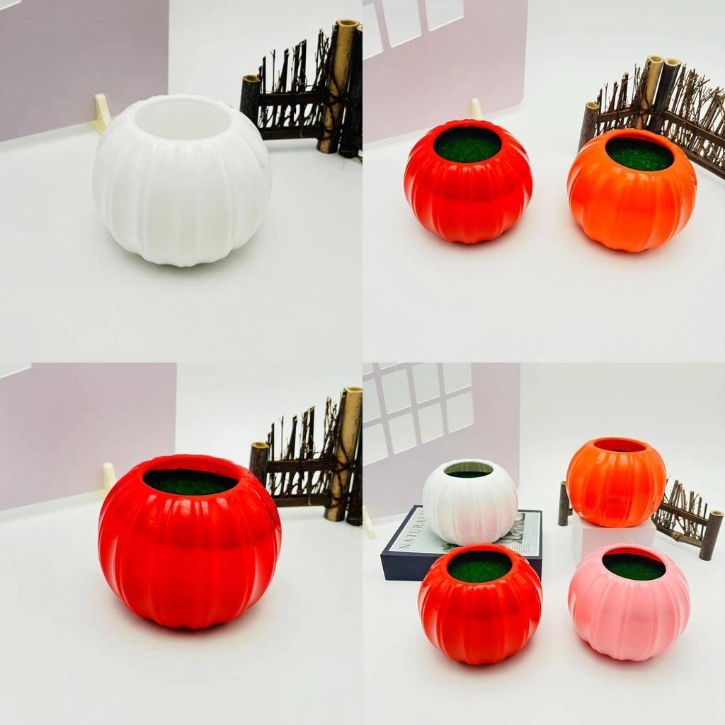 Artificial Pumpkin Flower Container With Foam Insert For Festive Table Arrangements