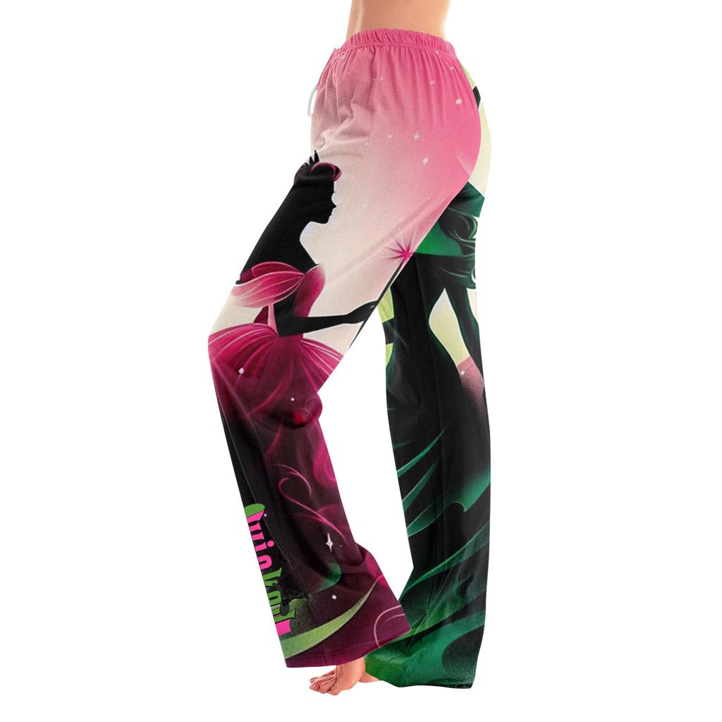 Damen Pyjamahose Nachtwäsche Lässige Hose mit Kordelzug und elastischer Taille Bequeme gerade lockere Yogahose