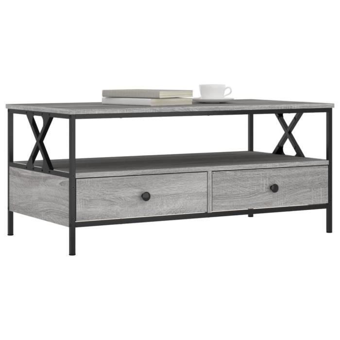 VidaXL Coffee Table Sonoma Grey 100x51x45 Cm Engineered Wood 835302