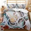 Marmor Bettbezug Set Tie Dye Blau Orange Moderne Kunst Abstrakt Einzel Doppel Queen King Mikrofaser Bettdecke