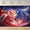 American flag photographic backdrop, red, white and blue stripes, vintage truck, party decoration, banner2888