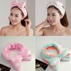 Coral Fleece Elastic Headband with Bow Design Soft Stretchy Wash Face Hairband Suitable for Women Spa Makeup and Skincare Routine