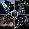 LED Solar Lichterkette Garten Wasserdicht Schlauch Seillampe Weihnachts Girlande Lichterkette für Außen Feiertagsdekoration Beleuchtung