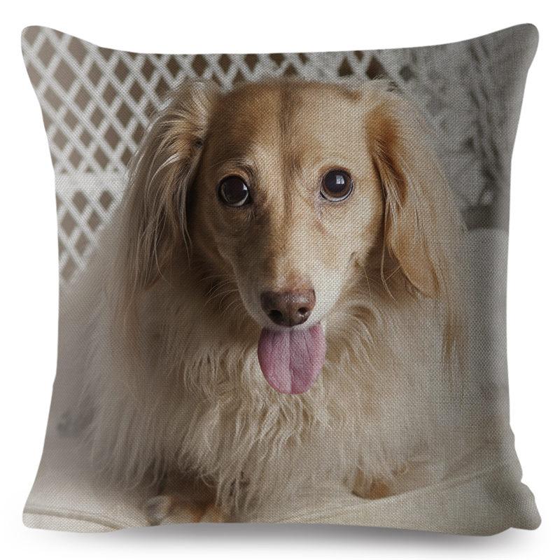 

Милый домашний питомец собака миниатюрная такса принт наволочка 45*45 квадратные наволочки льняная наволочка диван домашний декор наволочки 18x18in 45x45cm