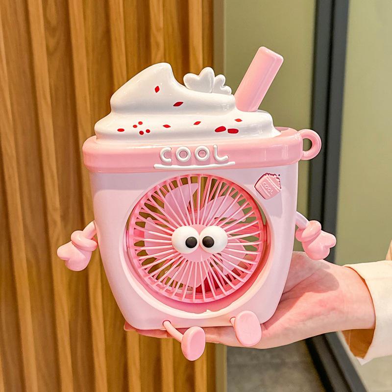 High-Value Cute USB Rechargeable Portable Ice Cream Handheld & Desktop Fan No Size