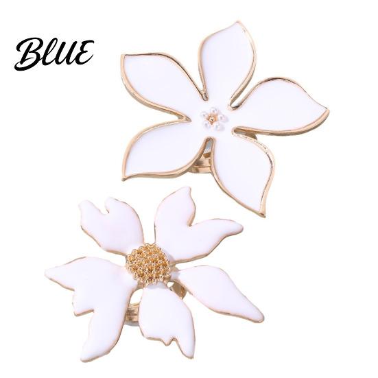 Long-lasting Ring Finger Exaggerated Enamel Big Flower Design Stunning Alloy
