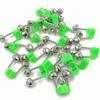 5/10Pcs Fishing Bite Alarms Fishing Rod Bell Rod Clamp Tip Clip Bells Ring Green ABS Fishing Accessory Outdoor Metal