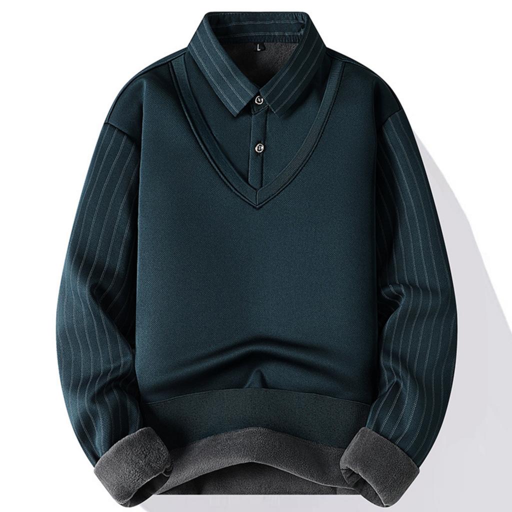 Men's Casual Color-blocking And Patchwork Style Two-piece Hoodie, Men's Loose Lapel Shirt Hoodie