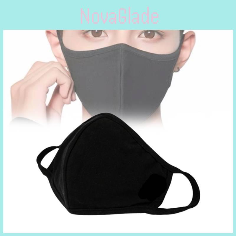 Atmungsaktive Schwarze Baumwoll-Gesichtsmaske Bequem Waschbar Winddicht Und Warm Für Alle Jahreszeiten
