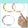 Anti-stress Sterling Silver Rotatable Beaded Finger Ring- A Perfect Gift For Women