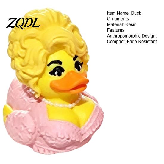 Small Desktop Accessories Cute Duck Figurine, Memorial for Music Lovers, Whimsical Room Novelty Collectible Statue Car Decor Birthday Presents Her