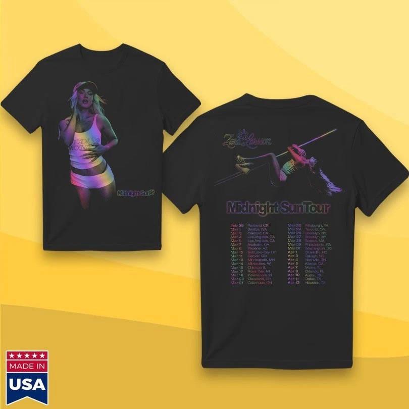 Zara Larsson Midnight Sun Tour 2026 Merch Unisex T-Shirt M