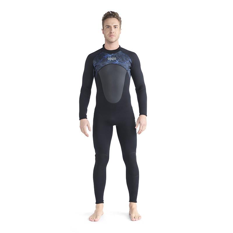 3mm Diving Suit Thickened Swimsuit Snorkeling Surfing Men's Long-sleeved Pants One-piece Wet