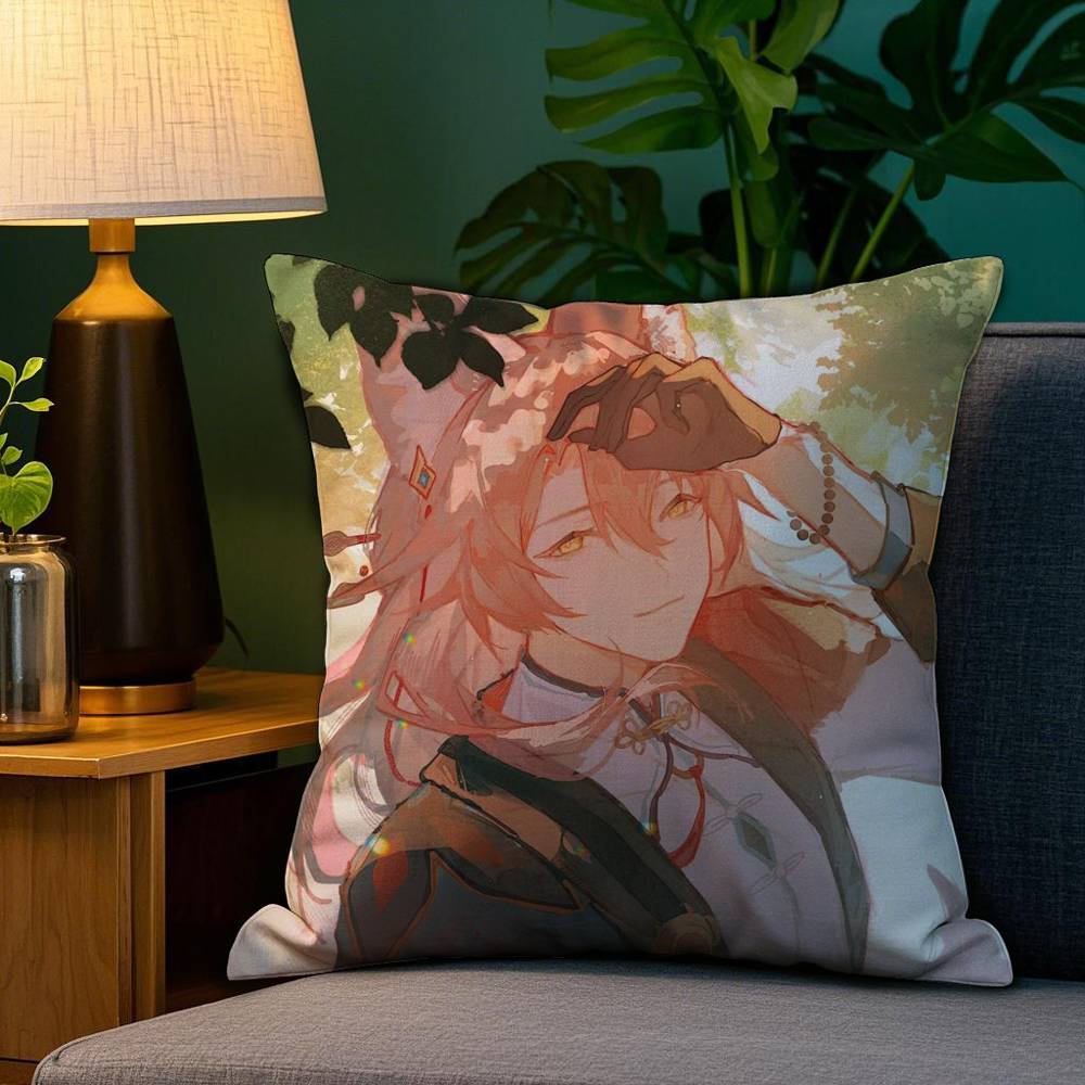 

HHonkai Star RRail Pillow Case Sofa Living Room Bedroom Doublesided Printing Square Cushion Nap Time Pillow Case 30x30cm